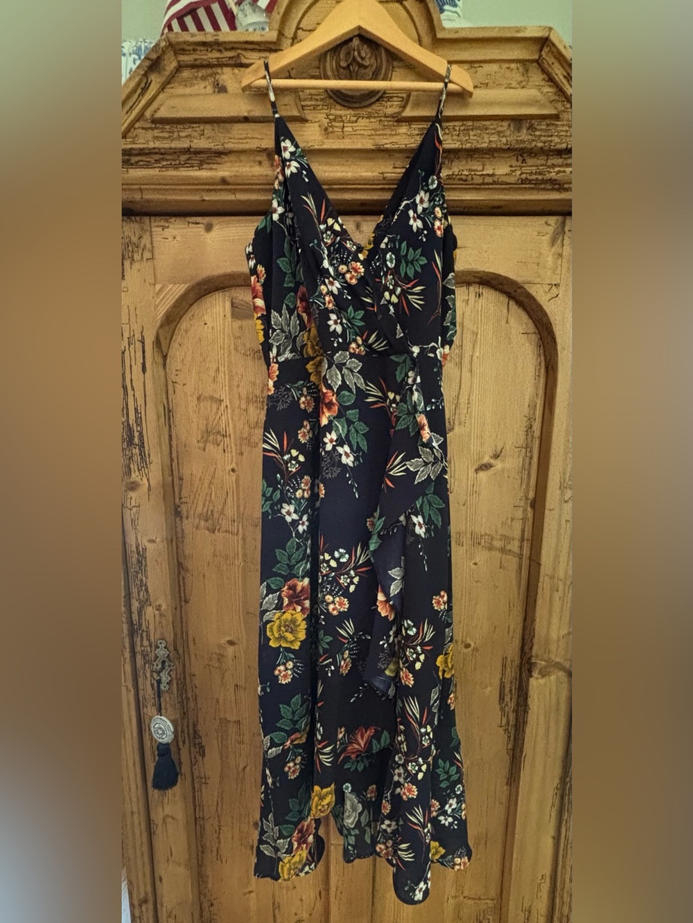 Chelsea28 Navy Floral Wrap Maxi Dress